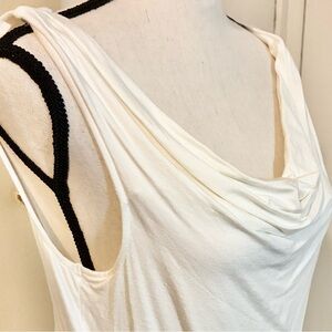 Ralph Lauren White Draped Neck Sleeveless Top